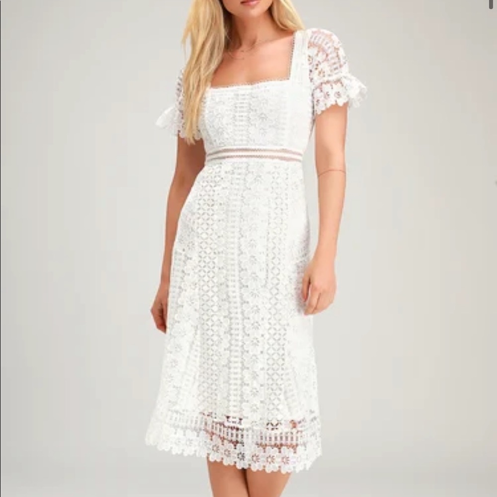 COPY - White lace lulu’s dress, midi length
